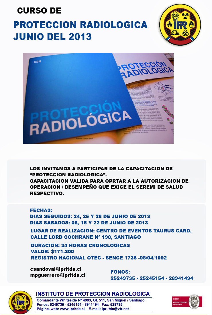 Curso De Protección Radiológica Junio De 2013 Ipr Instituto De Protección Radiológica E